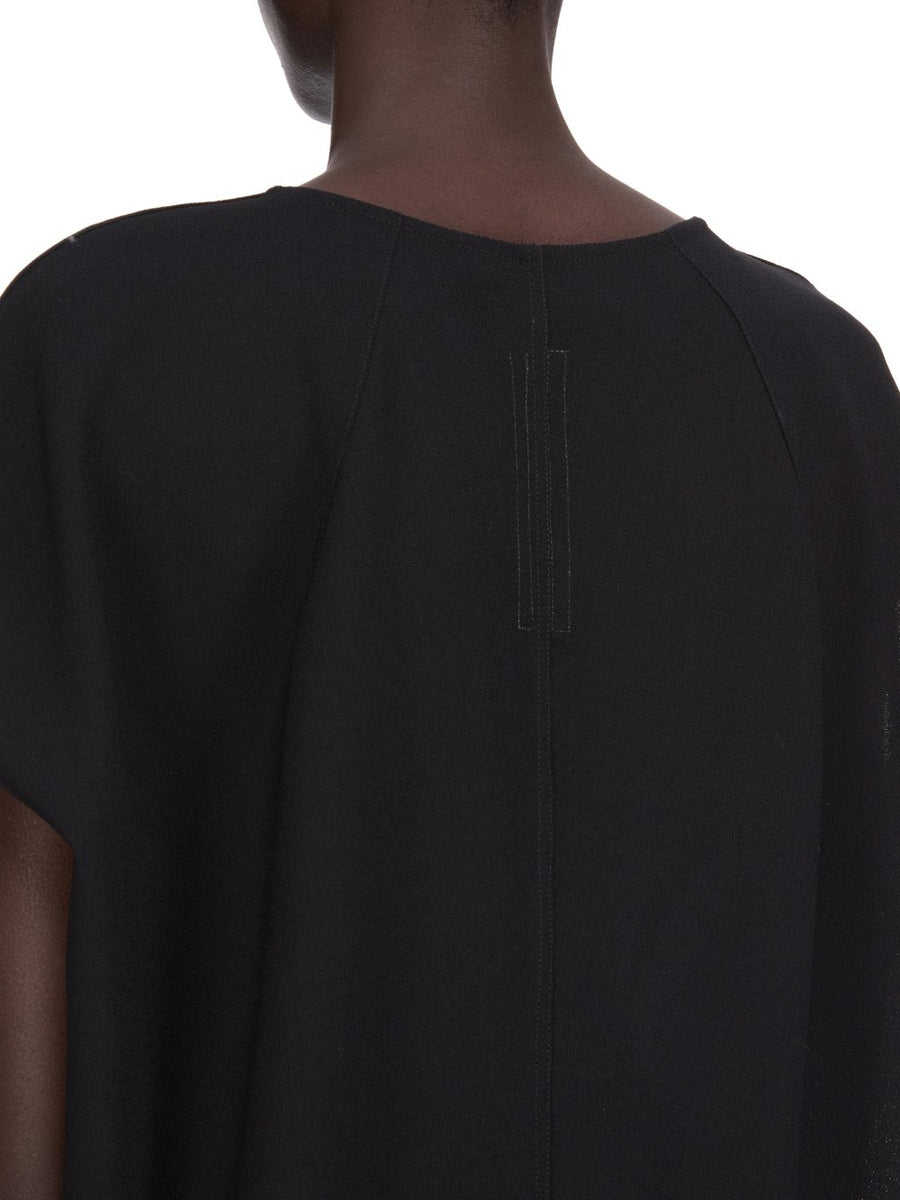 Rick Owens Floating VNeck Wool Top in Black