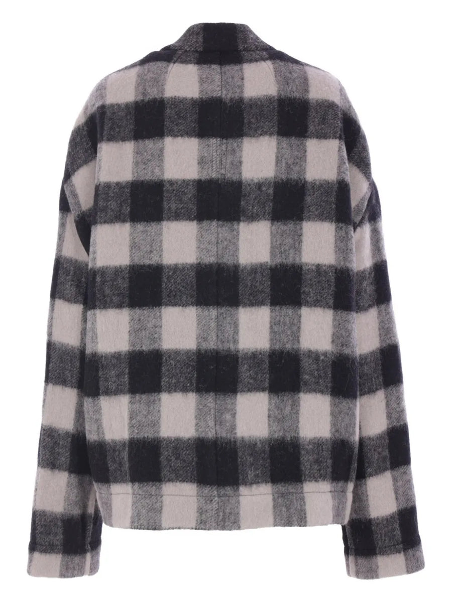 Checked Wool Blend Jacket