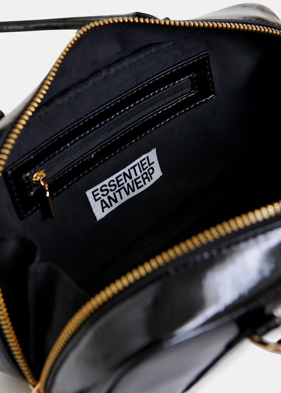 Black Patent Leather Handbag