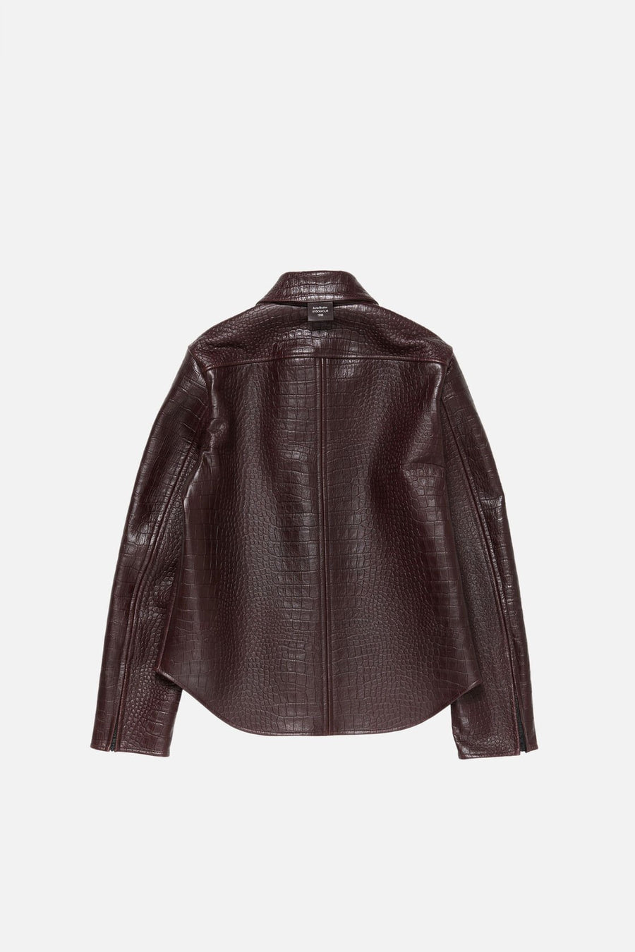 Croc Embossed Leather Shirt Jacket
