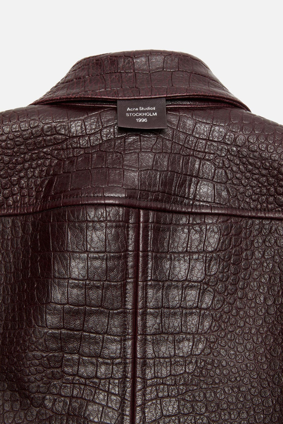 Croc Embossed Leather Shirt Jacket