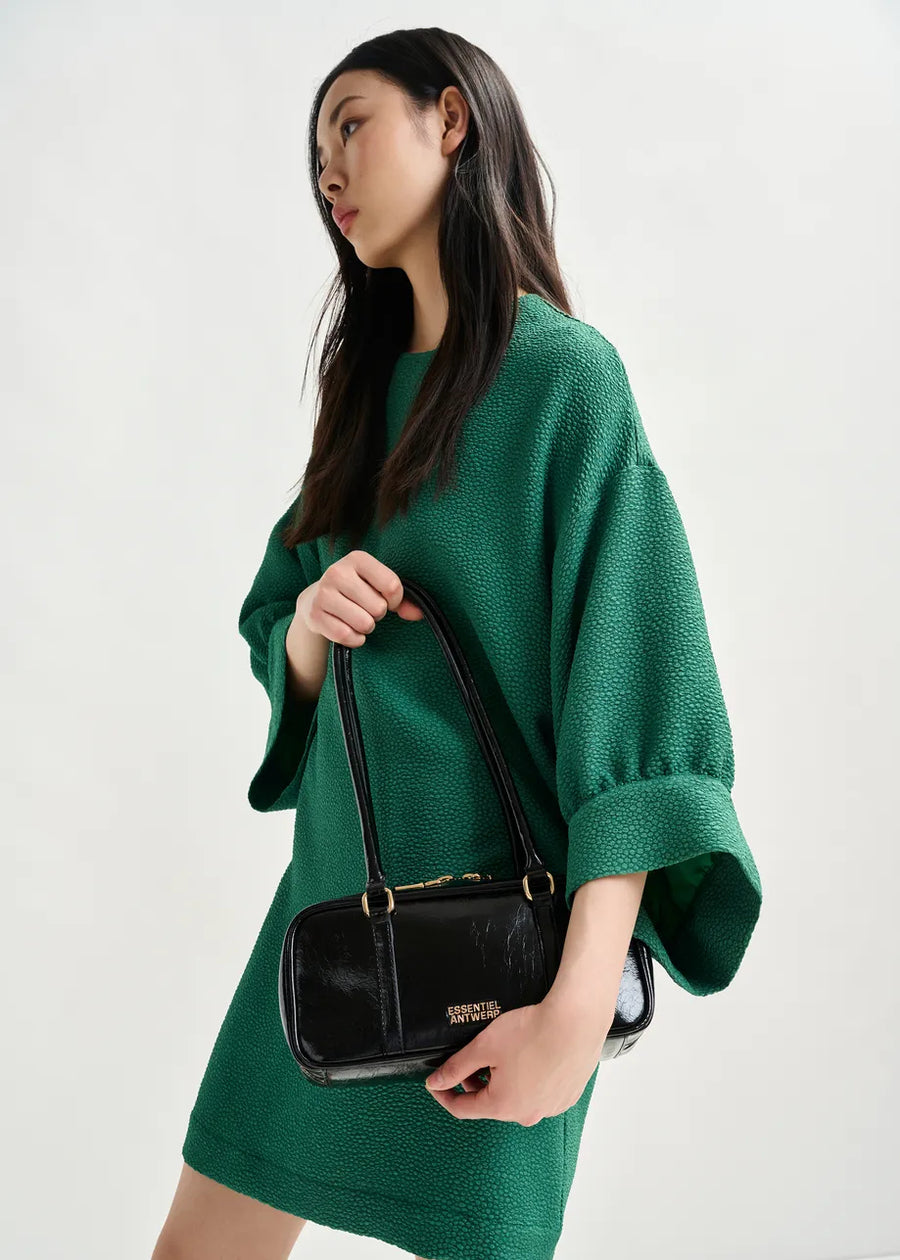 Textured Green Mini Dress