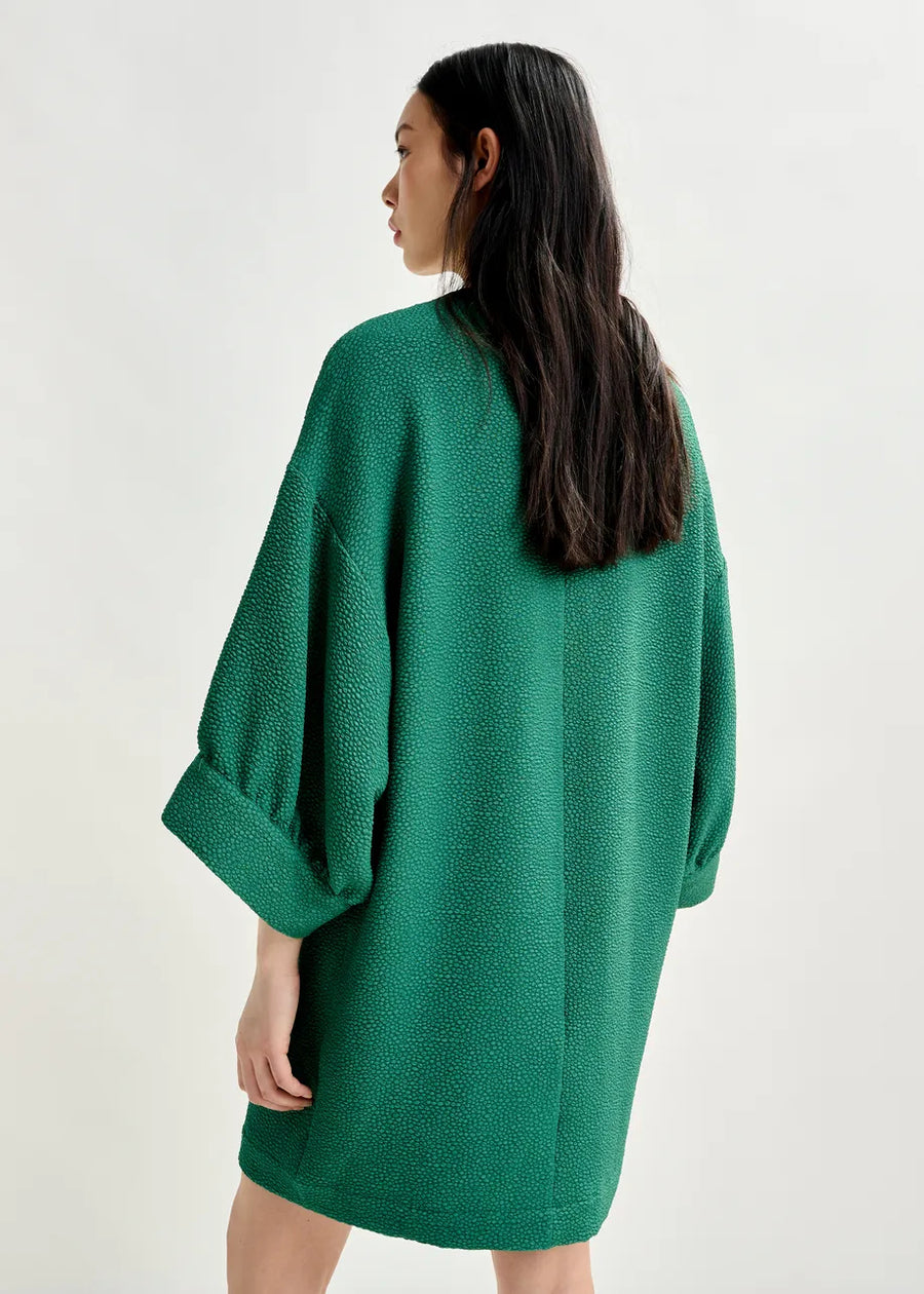 Textured Green Mini Dress
