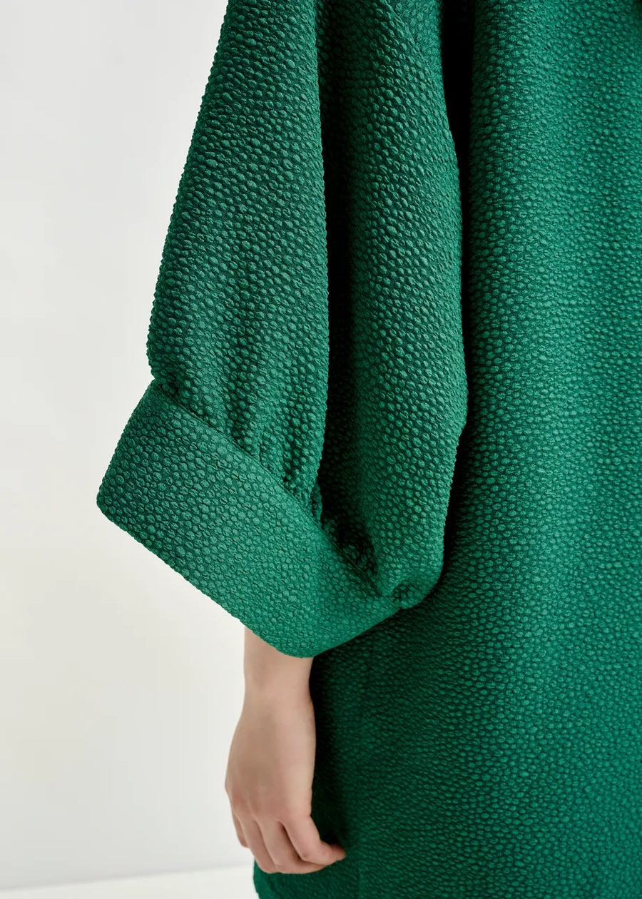 Textured Green Mini Dress
