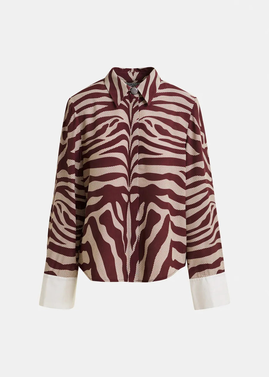 Zebra Print Silk Shirt