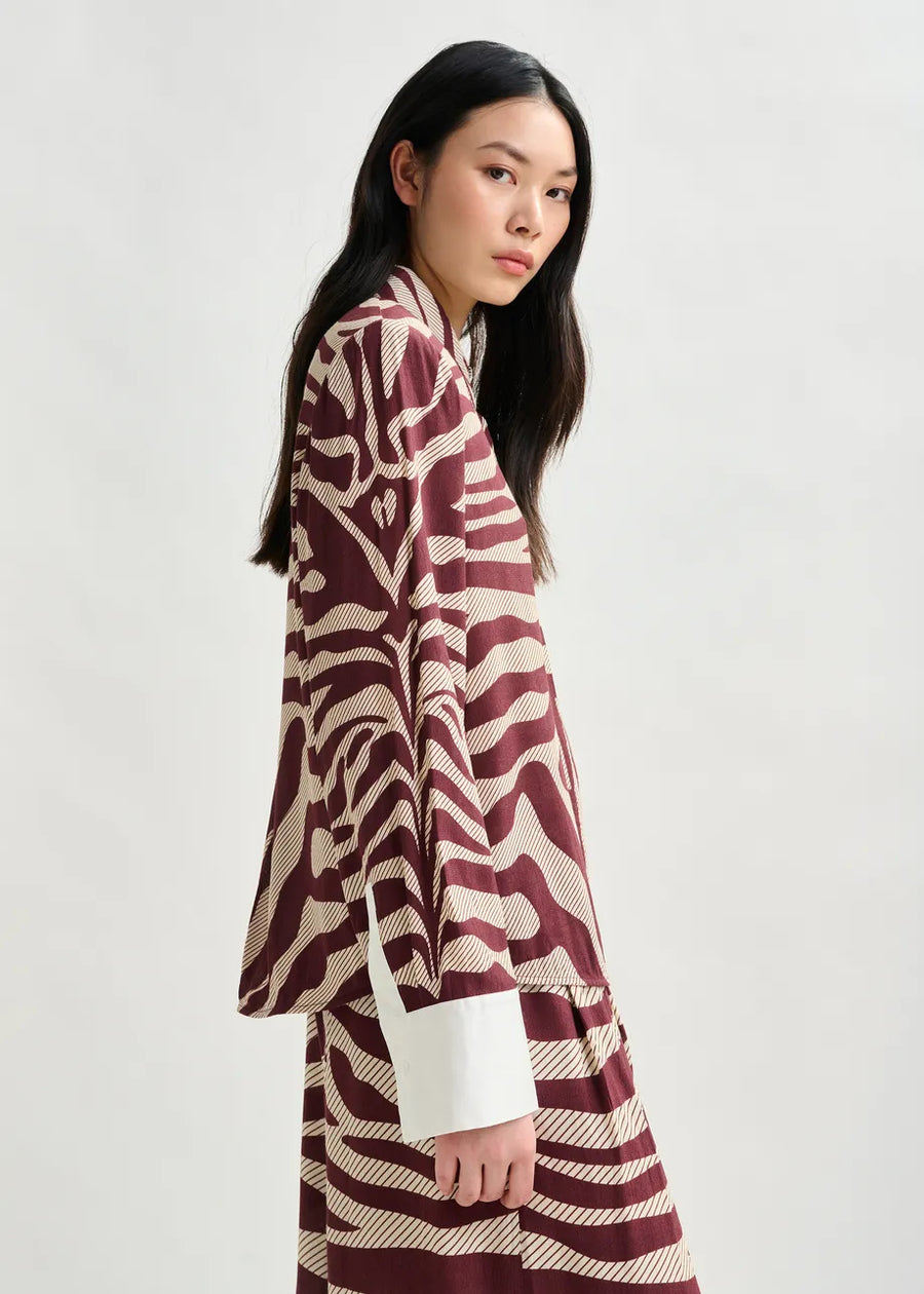 Zebra Print Silk Shirt