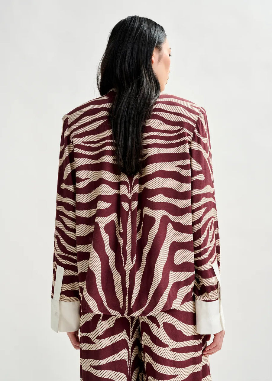 Zebra Print Silk Shirt