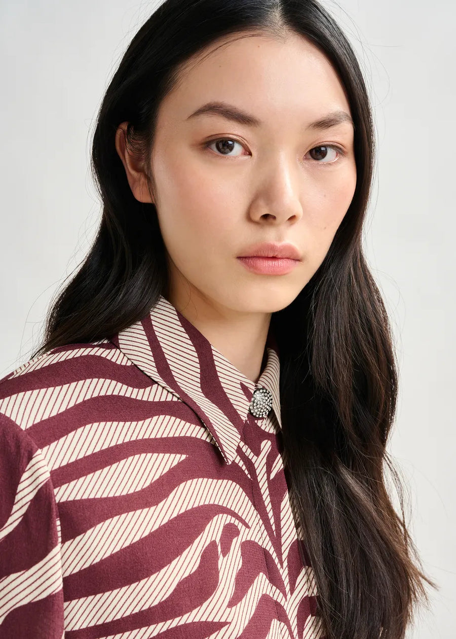 Zebra Print Silk Shirt