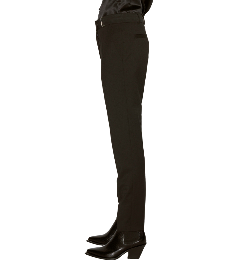 Roxy Black Wool Gabardine Suit Trousers