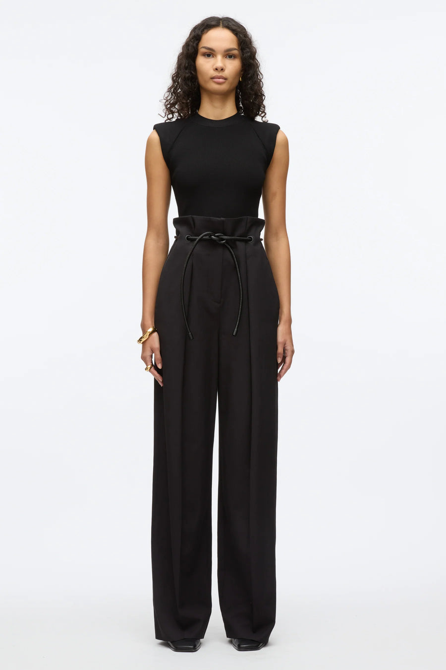 3.1 Phillip Lim Wide Leg Origami Pant in Black