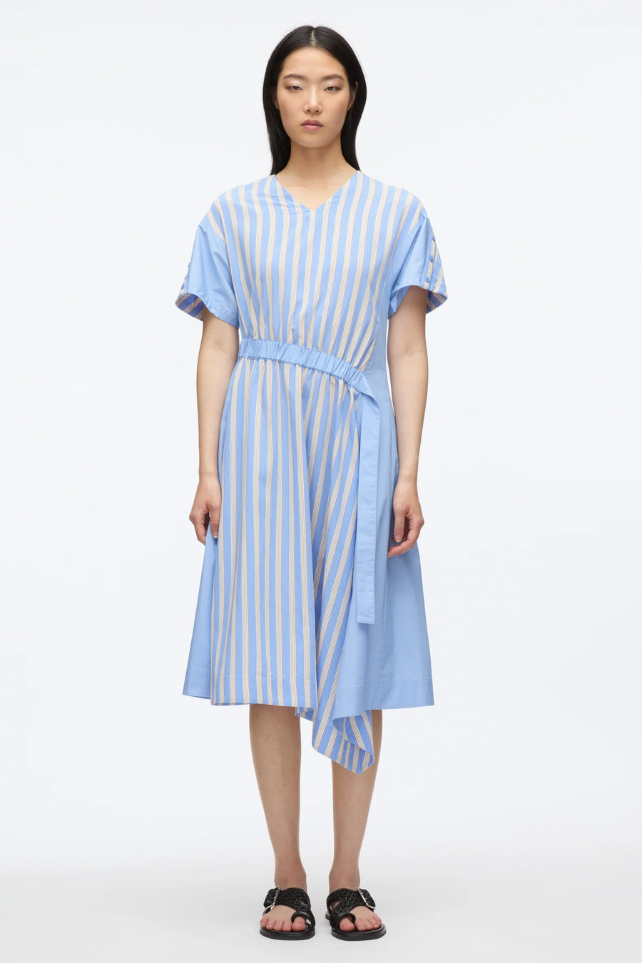 3.1 Phillip Lim SS Dress with Asymmetric Waist in Oxford Blue