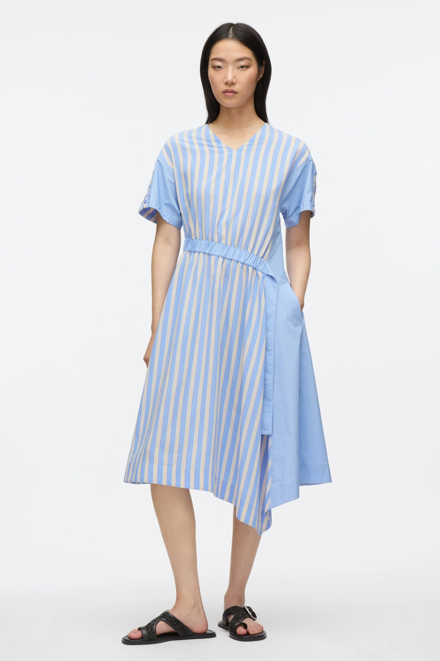 3.1 Phillip Lim SS Dress with Asymmetric Waist in Oxford Blue