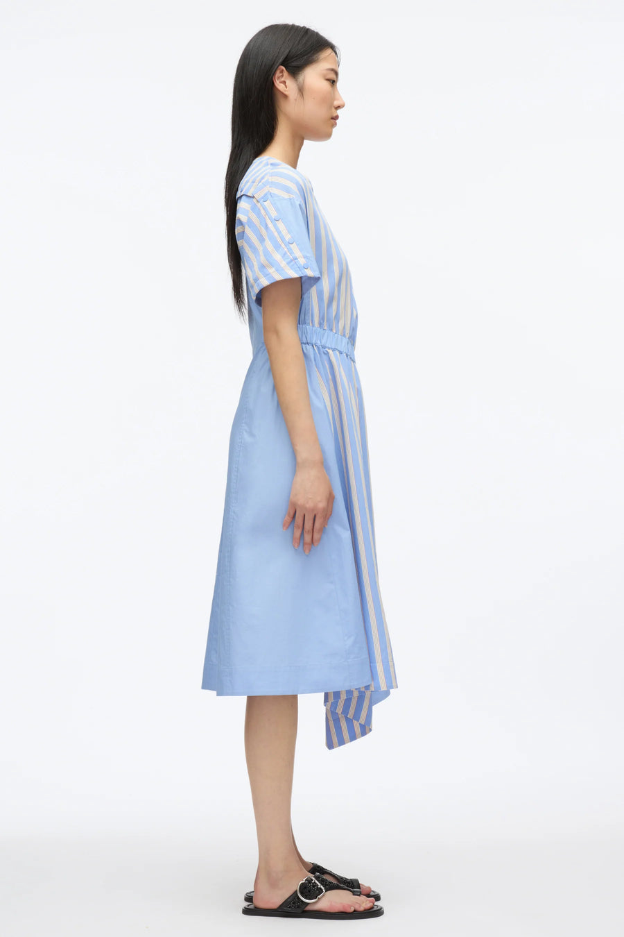 3.1 Phillip Lim SS Dress with Asymmetric Waist in Oxford Blue