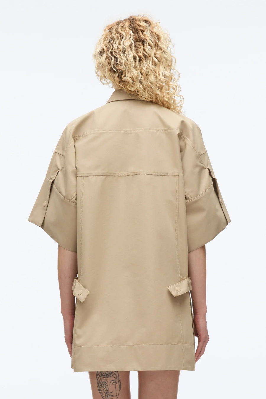 3.1 Phillip Lim SS Shirt Dress with Snaps in Khaki