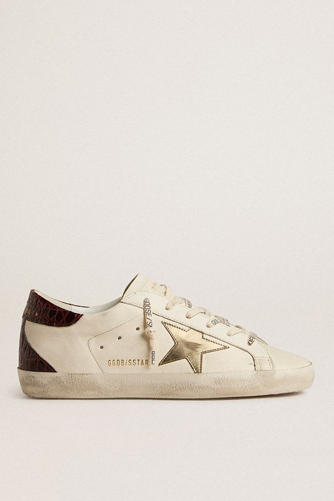Golden Goose Super-Star Sneakers Burgundy Glitter