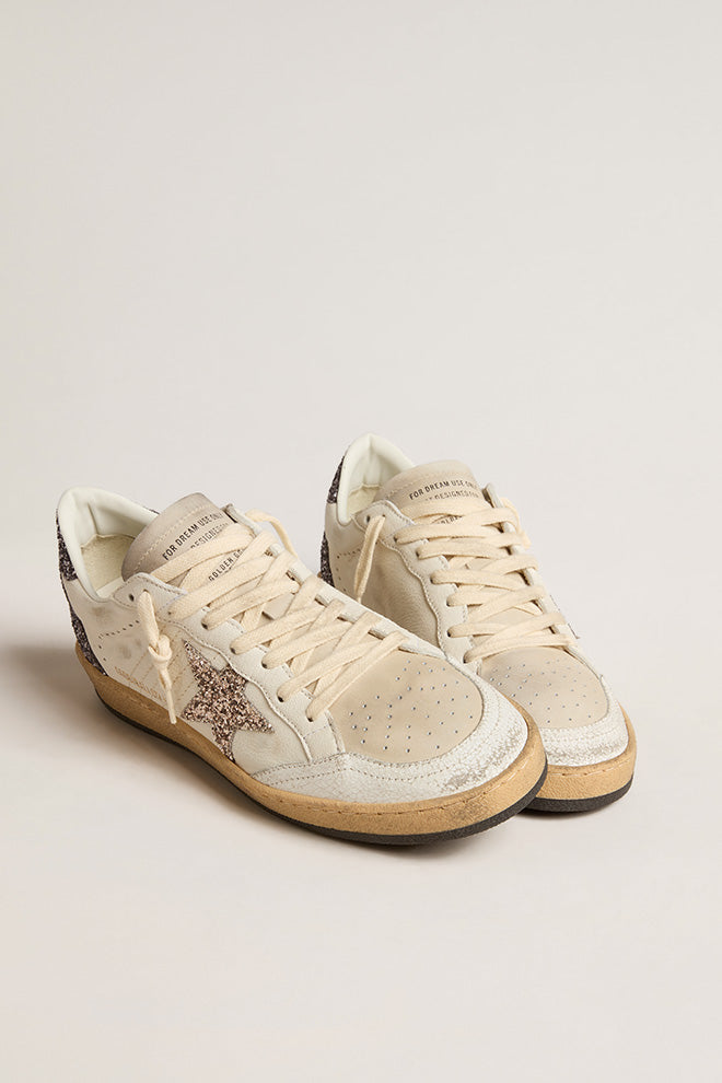 GOLDEN GOOSE BALLSTAR NAPPA UPPER WITH ORNAMENTAL