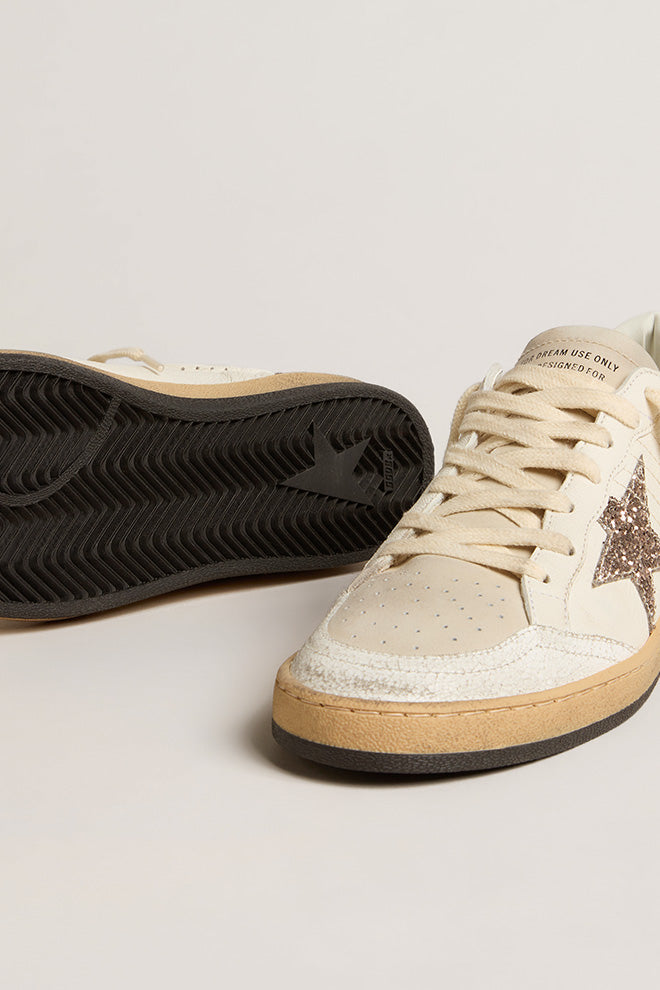 GOLDEN GOOSE BALLSTAR NAPPA UPPER WITH ORNAMENTAL