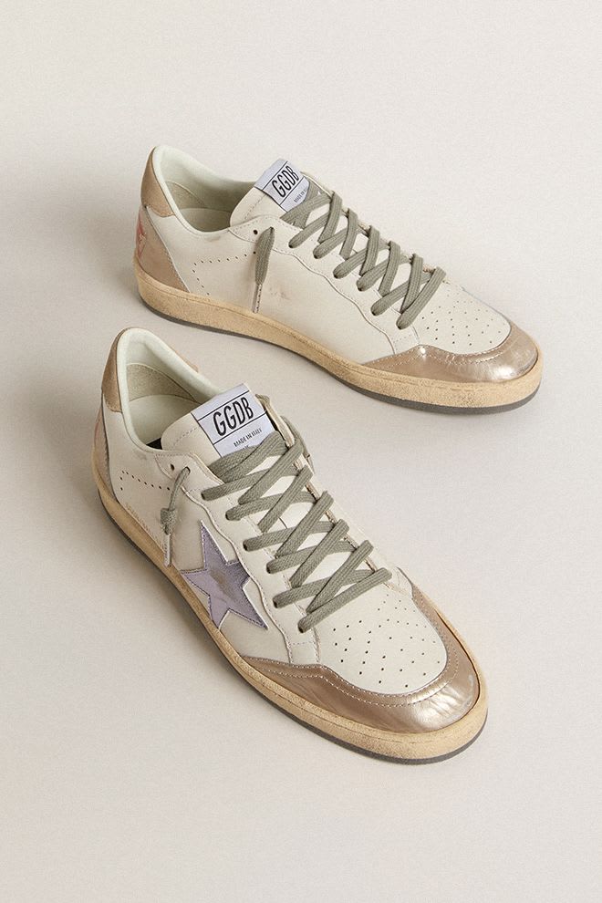 BALLSTAR LEATHER UPPER LAMINATED TOE STAR AND SPUR SUEDE HEEL