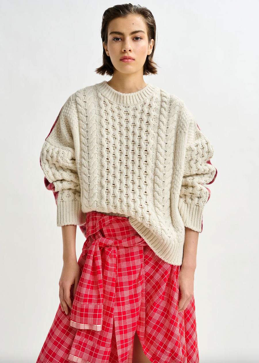 Brown Red Check Pullover