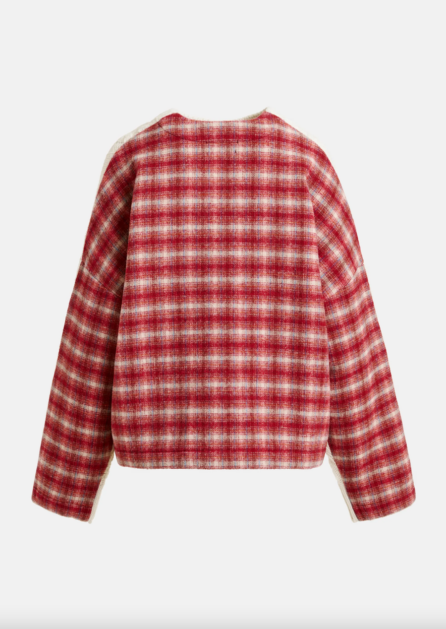 Brown Red Check Pullover