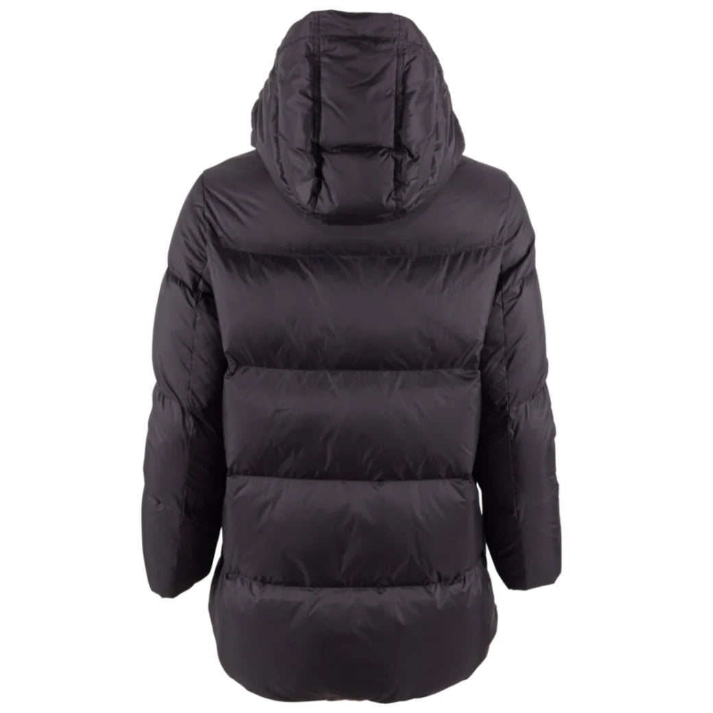 Black Fur Collared Puffer Jacket image 2