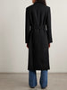 Belted Pinstriped Wool Coat