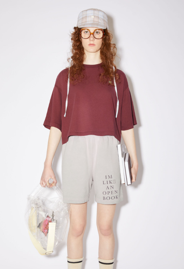 Wine Red Cropped T-Shirt