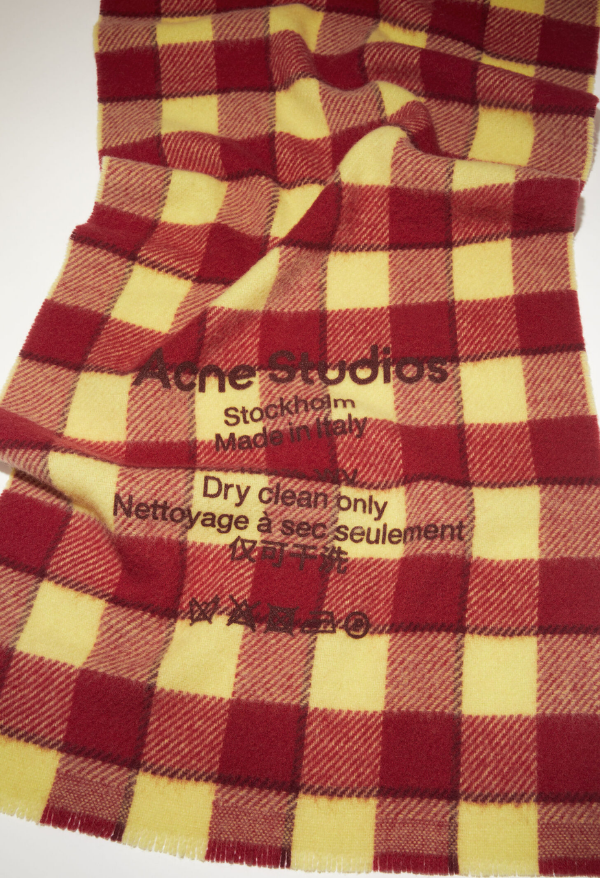 Burgendy And Yellow Checked Scarf